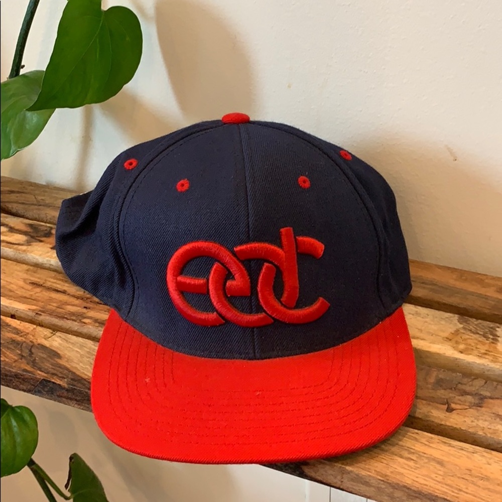 edc red and blue snapback hat limited edition